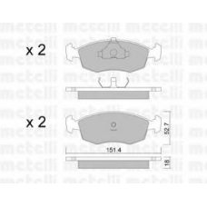 22-0094-2 METELLI Комплект тормозных колодок, дисковый тормоз