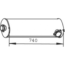 74336 DINEX Средний глушитель выхлопных газов