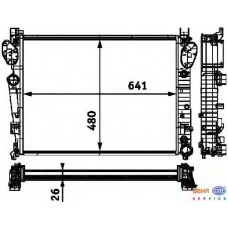 8MK 376 712-591 HELLA Радиатор, охлаждение двигателя