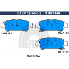 B1.G102-1440.2 GALFER Комплект тормозных колодок, дисковый тормоз