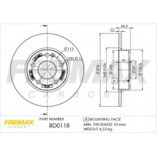 BD-0118 FREMAX Тормозной диск