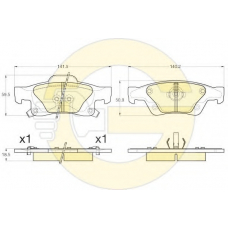 6144482 GIRLING Комплект тормозных колодок, дисковый тормоз