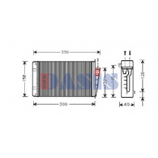 019060N AKS DASIS Теплообменник, отопление салона