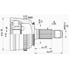 CVJ5386.10 OPEN PARTS Шарнирный комплект, приводной вал