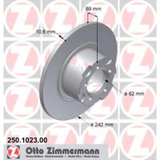 250.1023.00 ZIMMERMANN Тормозной диск