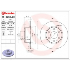 08.9759.20 BREMBO Тормозной диск