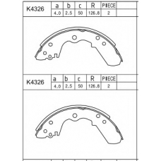 K4326 ASIMCO Комплект тормозных колодок