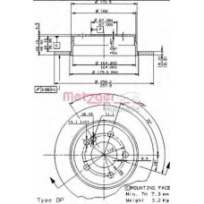 10276 E METZGER Тормозной диск