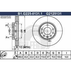 B1.G225-0131.1 GALFER Тормозной диск