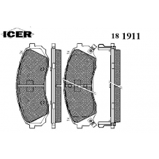 181911 ICER Комплект тормозных колодок, дисковый тормоз