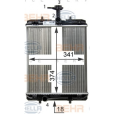 8MK 376 754-484 HELLA Радиатор, охлаждение двигателя