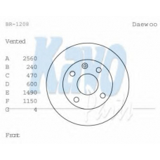 BR-1208 KAVO PARTS Тормозной диск