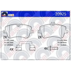20925 GALFER Комплект тормозных колодок, дисковый тормоз