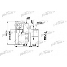 PCV1389 PATRON Шарнирный комплект, приводной вал