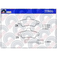 20886 GALFER Комплект тормозных колодок, дисковый тормоз
