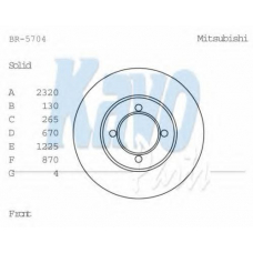 BR-5704 KAVO PARTS Тормозной диск