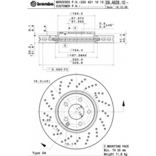 09.A828.10 BREMBO Тормозной диск