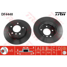 DF4448 TRW Тормозной диск