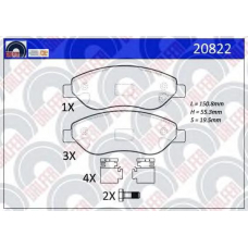 20822 GALFER Комплект тормозных колодок, дисковый тормоз