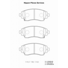 T360A01 NPS Комплект тормозных колодок, дисковый тормоз