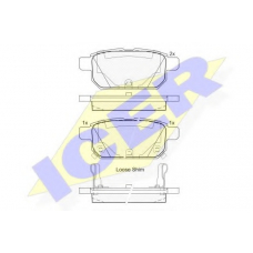 182017 ICER Комплект тормозных колодок, дисковый тормоз