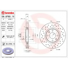 09.8760.1X BREMBO Тормозной диск