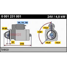 0 001 231 001 BOSCH Стартер