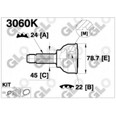 3060K GLO Шарнирный комплект, приводной вал
