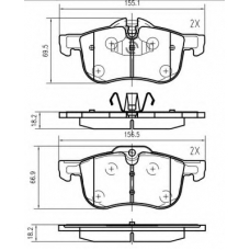 K644300 Vema Комплект тормозных колодок, дисковый тормоз