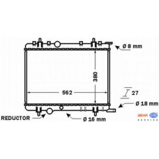 8MK 376 771-411 HELLA Радиатор, охлаждение двигателя