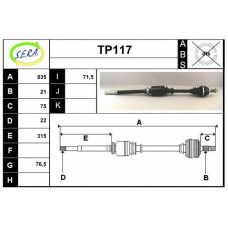 TP117 SERA Приводной вал