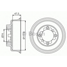 0 986 477 154 BOSCH Тормозной барабан