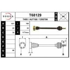 T68129 EAI Приводной вал