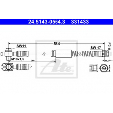 24.5143-0564.3 ATE Тормозной шланг