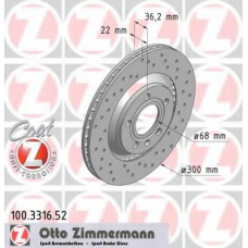 100.3316.52 ZIMMERMANN Тормозной диск