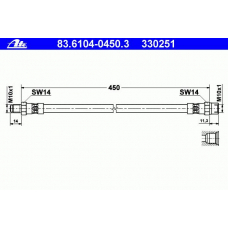 83.6104-0450.3 ATE Тормозной шланг