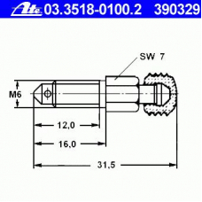 03.3518-0100.2 ATE Болт воздушного клапана / вентиль