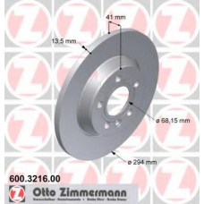 600.3216.00 ZIMMERMANN Тормозной диск