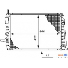 8MK 376 712-561 HELLA Радиатор, охлаждение двигателя