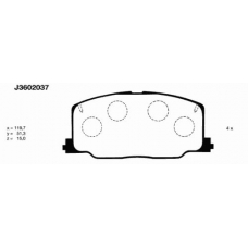 J3602037 NIPPARTS Комплект тормозных колодок, дисковый тормоз