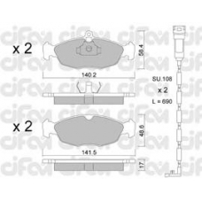 822-077-0K CIFAM Комплект тормозных колодок, дисковый тормоз