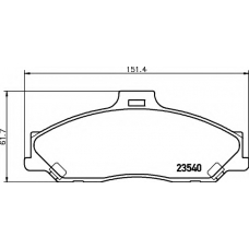 8DB 355 009-751 HELLA Комплект тормозных колодок, дисковый тормоз