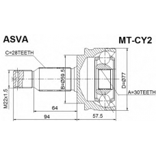 MT-CY2 ASVA Шарнирный комплект, приводной вал