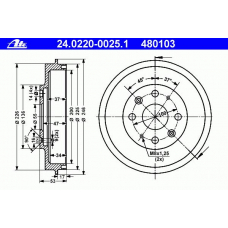 24.0220-0025.1 ATE Тормозной барабан