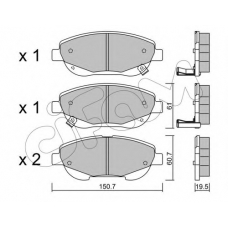 822-879-0 CIFAM Комплект тормозных колодок, дисковый тормоз
