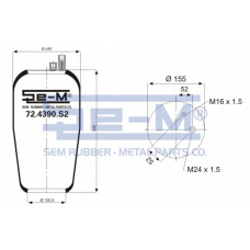 72.4390.S2 SEM LASTIK Кожух пневматической рессоры