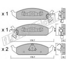 364.0 fri.tech. Комплект тормозных колодок, дисковый тормоз