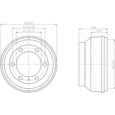 8DT 355 300-221 HELLA PAGID Тормозной барабан