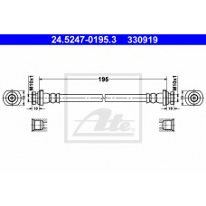 24.5247-0195.3 ATE Тормозной шланг