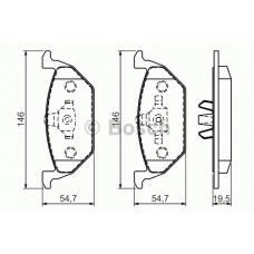 0 986 494 505 BOSCH Комплект тормозных колодок, дисковый тормоз